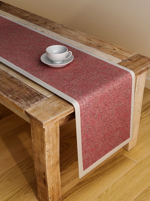 

S9home by Seasons Red Rectangular Textured 72" x 12" Polyester Table Runner