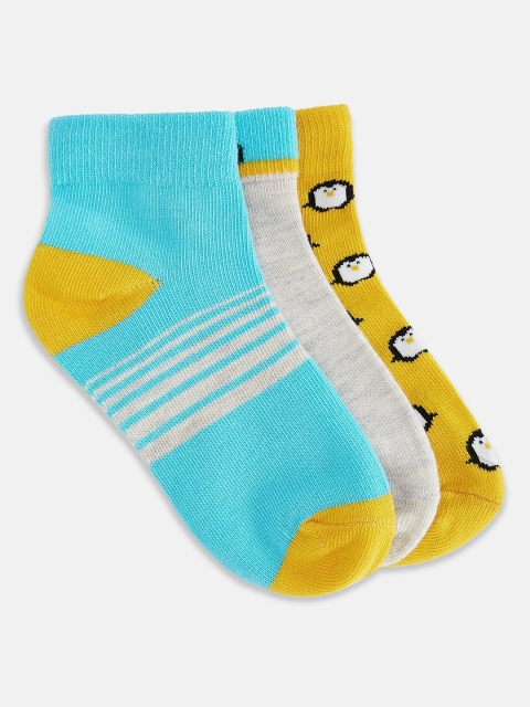 

Pantaloons Junior Boys Pack Of 3 Patterned Ankle-Length Socks, Yellow