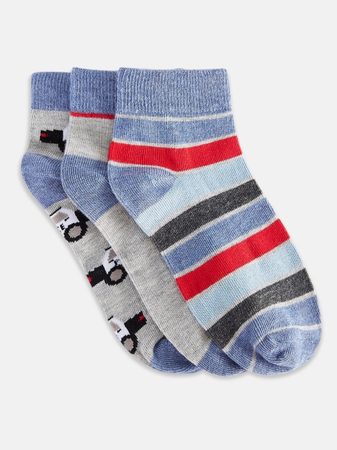 

Pantaloons Junior Boys Pack Of 3 Patterned Socks, Grey