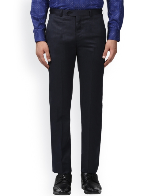 

Raymond Men Blue Regular Fit Solid Formal Trousers