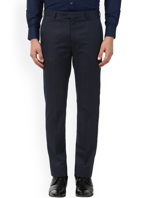 

Raymond Men Navy Blue Regular Fit Solid Formal Trousers