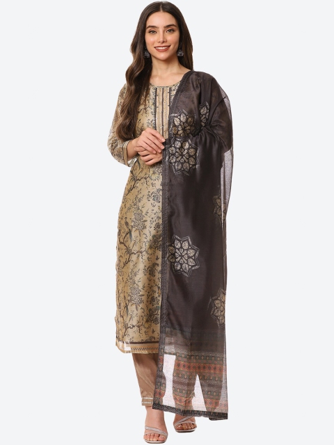 

Biba Women Grey & Beige Embroidered Unstitched Dress Material