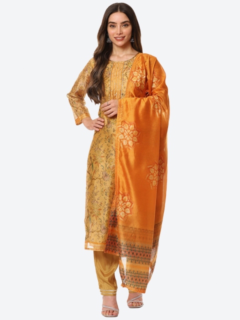 

Biba Yellow & Orange Embroidered Unstitched Dress Material