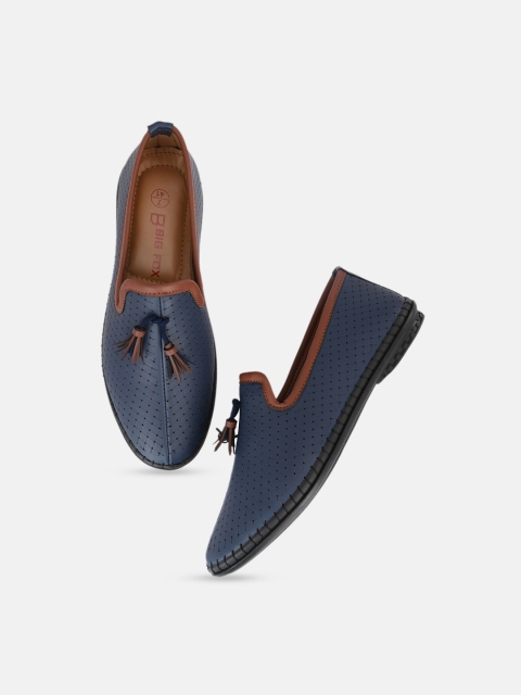 

Big Fox Men Blue Perforations Slip-On Loafers