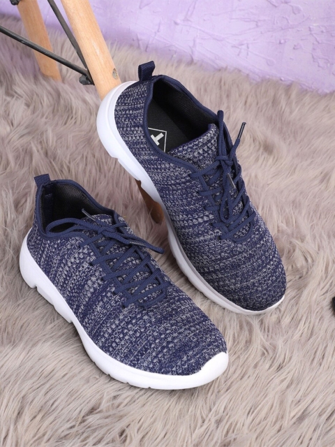 

TPENT Men Blue Mesh Running Regular Lace-Ups Sports Shoes
