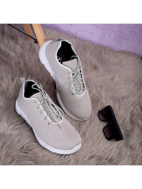 

TPENT Men Grey Mesh Running Shoes