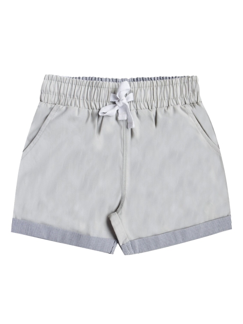 

Milou Boys Grey Solid Pure Cotton Shorts