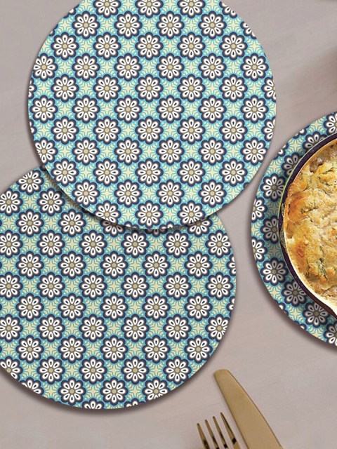 

smart serve Set Of 6 Blue Printed Table Placemats