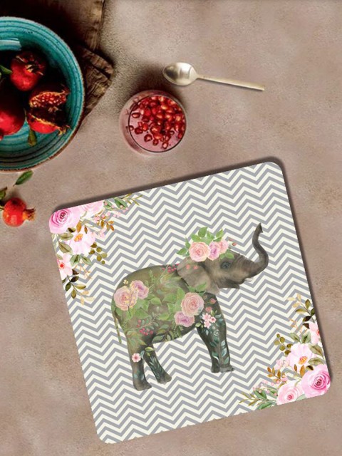 

smart serve Set Of 2 White Printed Table Placemats