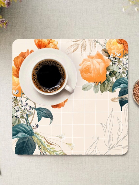 

smart serve Multicolored Set of 4 Square Trivet Table Placemats, Multi