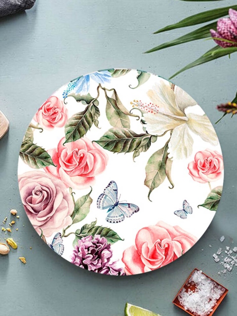 

smart serve Set of 2 Multi-Colored Printed Round Table Placemats