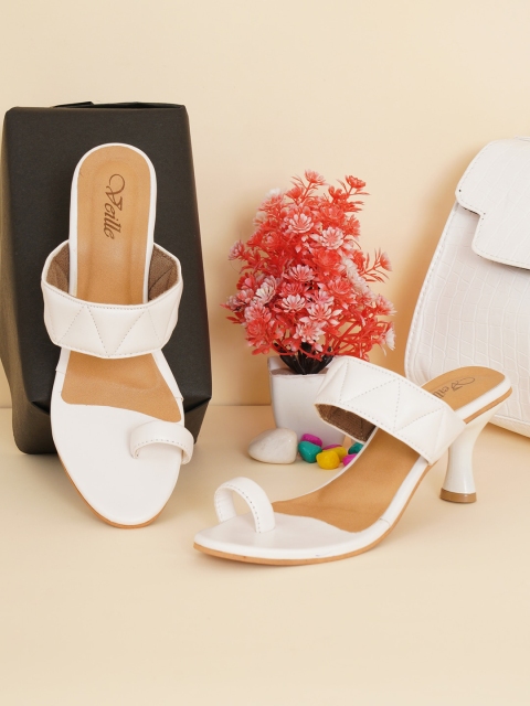 

VEILLE White PU Party Mules with Bows