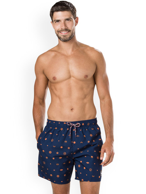 

Speedo Men Navy Blue Printed Swim Shorts