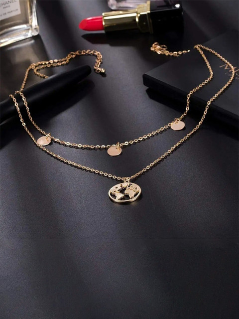

Pinapes Women Gold-Toned Gold-Plated Layered Necklace