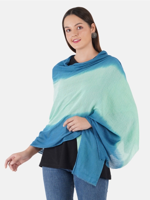 

MUFFLY Women Blue Ombre Wool Stole