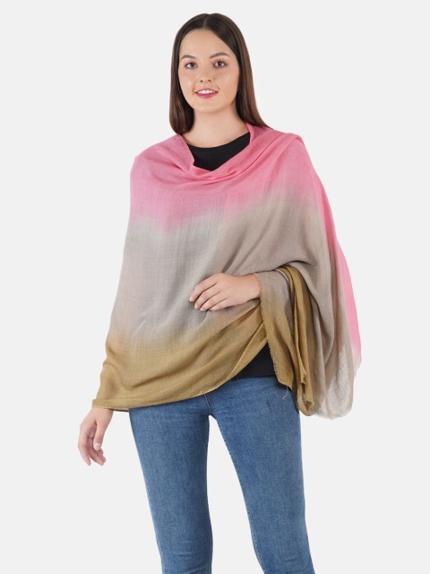 

MUFFLY Women Pink & Green Wool Stole