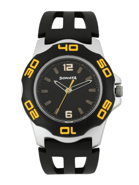 

Sonata Men Black Analogue Watch NF7921PP12C