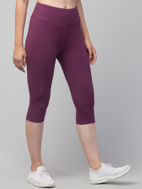 

Apraa & Parma Women Pack of 2 Purple & Black Solid Dry Fit Yoga Tights