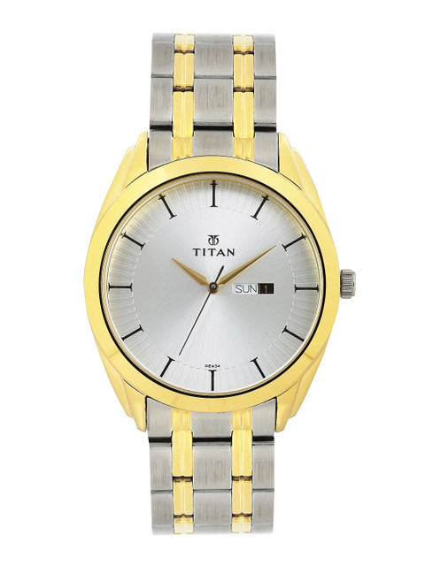 

Titan Men Silver-Toned Dial Watch NJ1582BM01