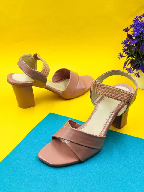 

Sayera Pink Colourblocked Party Block Mules