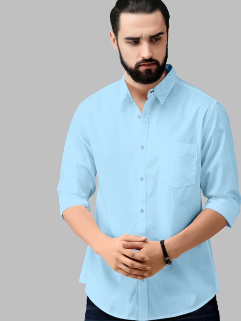 

Fashion FRICKS Men Blue Solid Casual Shirt