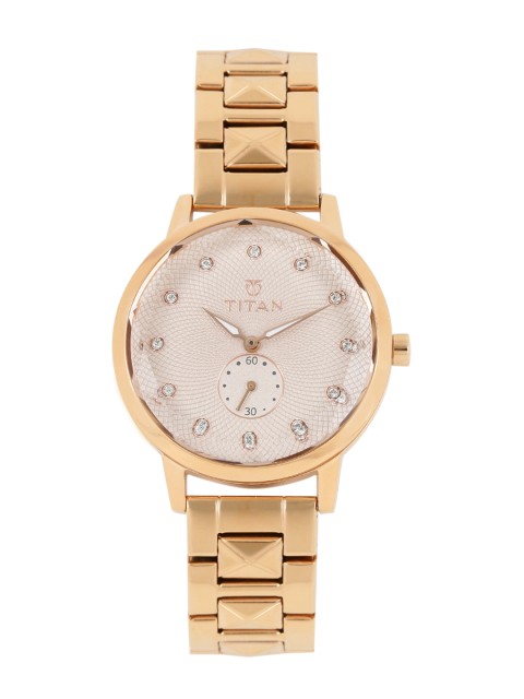 

Titan Women Rose Gold-Toned Swarovski Analogue Watch 95037WM01E
