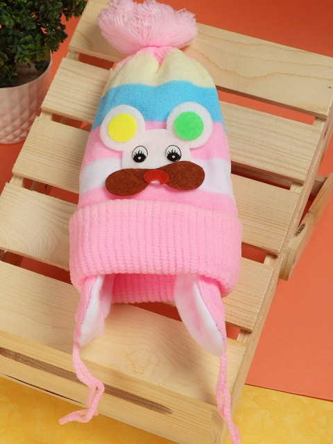 

PASSION PETALS Unisex Pink & White Beanie