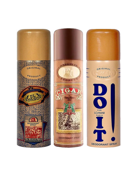 

Lomani Deo Combo 3pc Do it + El Paso + Cigar Deodorant 200ml, Brown