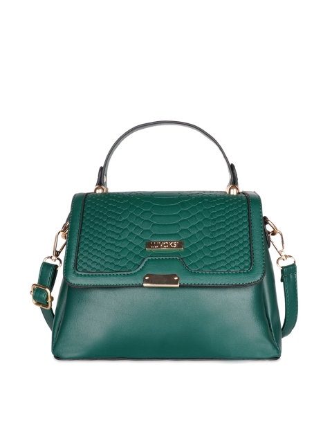 

Luvoksi Green Textured PU Structured Satchel with Cut Work