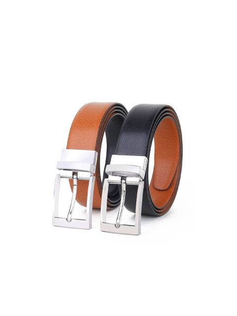 

Elite Crafts Men Black & Tan Reversible Leather Formal Belt