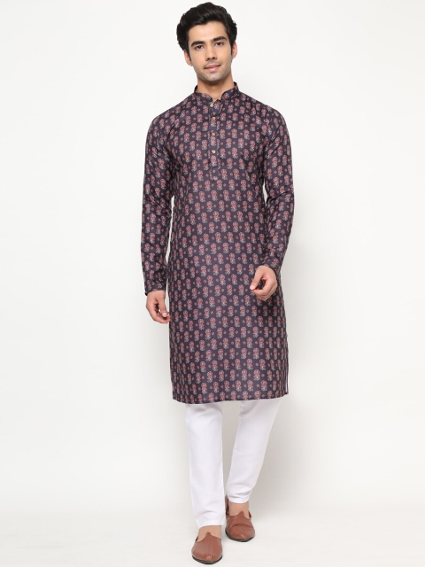 

THE GENTLEMENS CLUB Men Floral Kurta, Maroon
