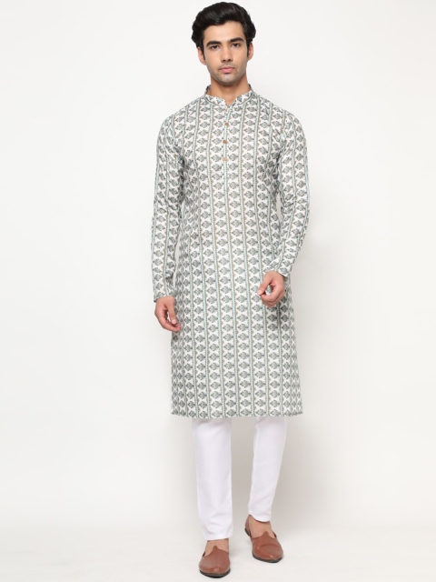 

THE GENTLEMENS CLUB Men Ethnic Motifs Kurta, Blue