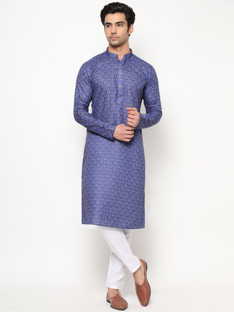 

THE GENTLEMENS CLUB Men Paisley Kurta, Navy blue