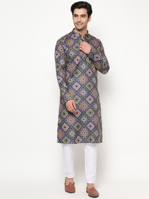 

THE GENTLEMENS CLUB Men Ethnic Motifs Printed Kurta, Green