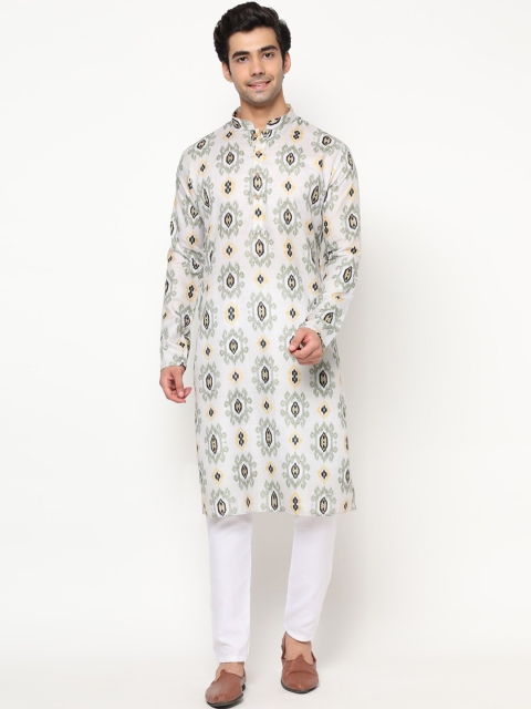 

THE GENTLEMENS CLUB Men Ethnic Motifs Printed Kurta, Off white