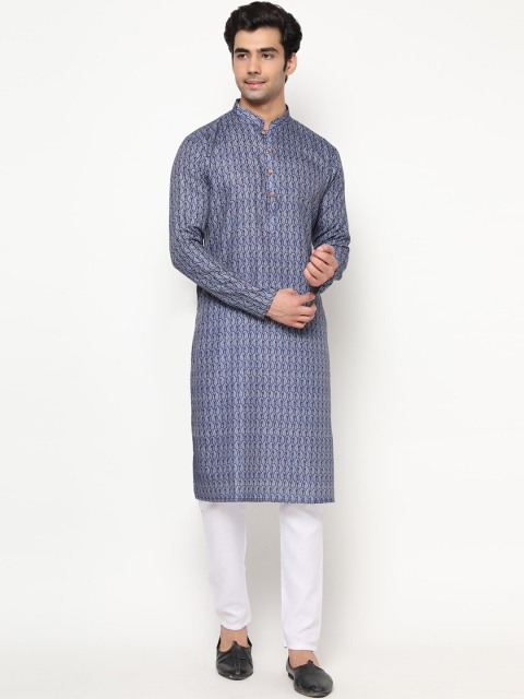 

THE GENTLEMENS CLUB Men Paisley Kurta, Blue