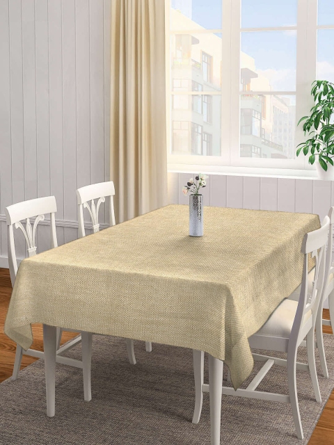 

KLOTTHE 6 Seater Woven Design Rectangular Table Cover, Beige