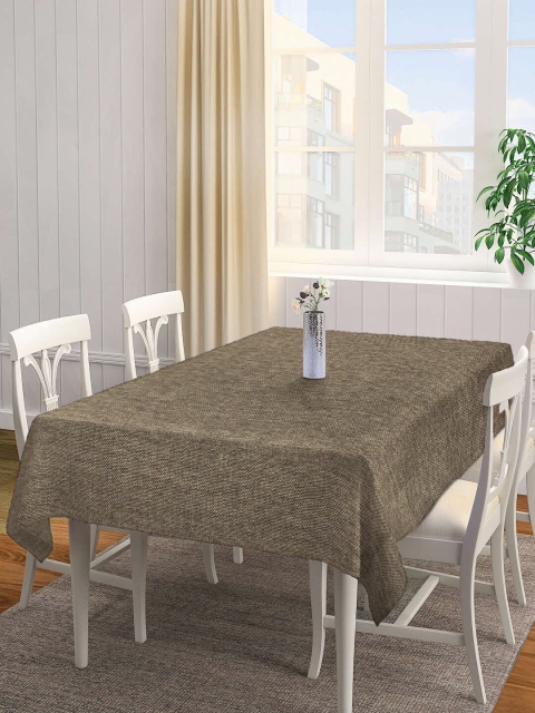 

KLOTTHE 6 Seater Woven Design Rectangular Table Cover, Beige