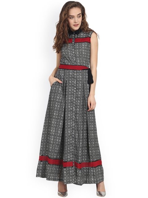 

Soie Women Grey Printed Maxi Dress
