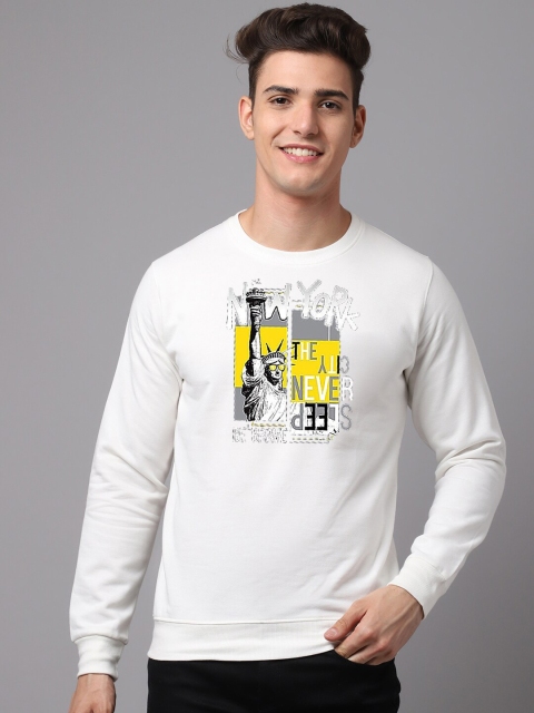 

Obaan Men White Printed Sweatshirt