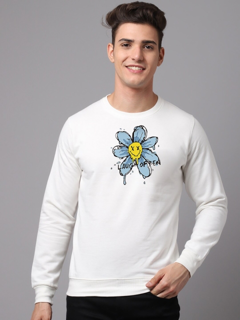 

Obaan Men Graphic Printed Sweatshirt, White