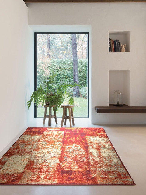 

DDecor Geometric Printed Rectangular Stellar Medium Rug, Red