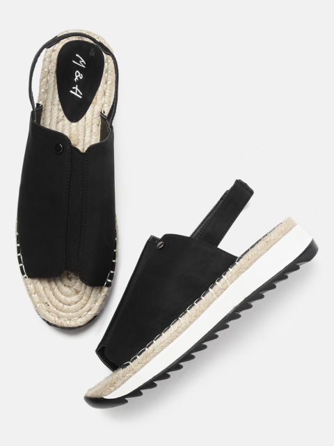 

Mast & Harbour Women Black Solid Flatforms