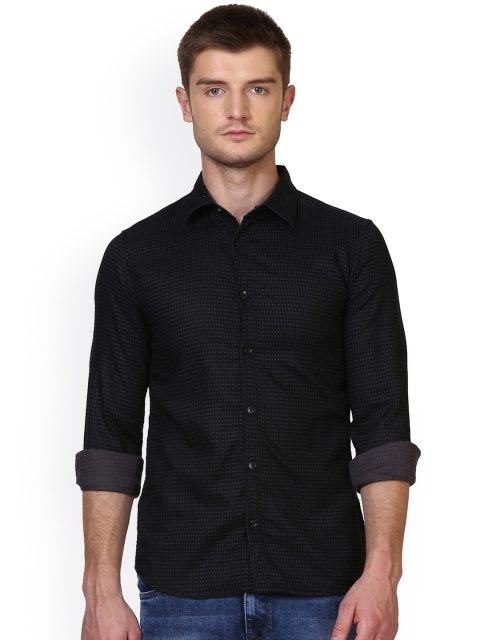 

Parx Men Black Smart Slim Fit Self-Design Casual Shirt