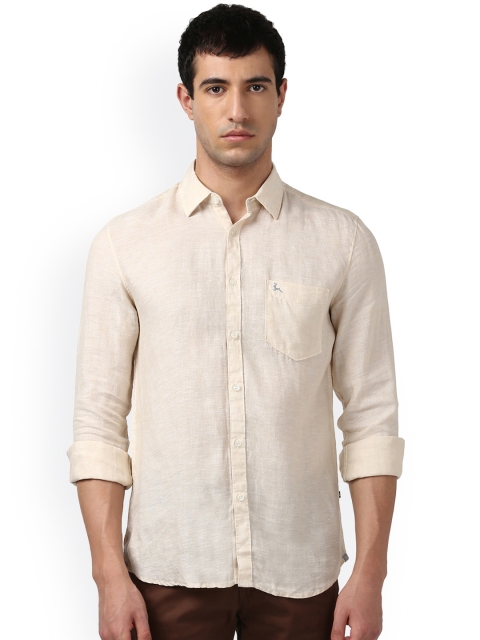 

Parx Men Beige Smart Slim Fit Self-Design Casual Shirt