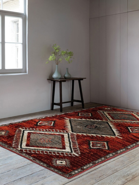

DDecor Geometric Small Rug, Red