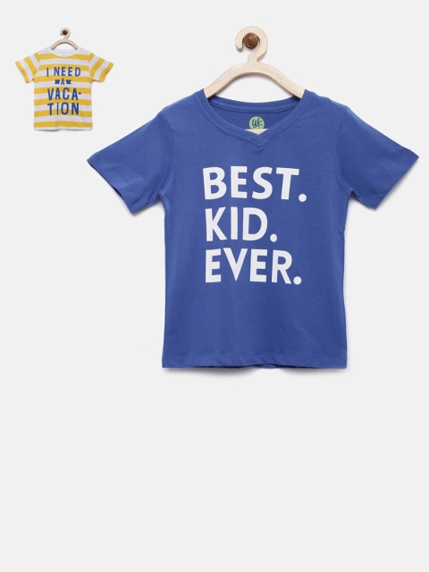 

YK Boys Pack of 2 Printed T-shirts, Blue