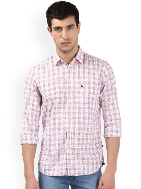 

Parx Men Red & White Slim Fit Checked Casual Shirt