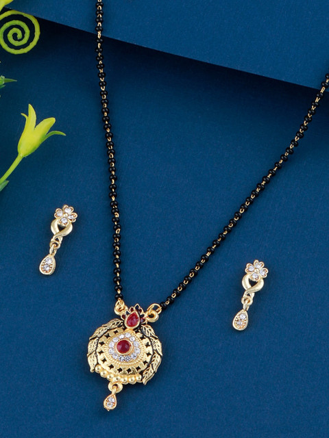 

Silver Shine Women Gold-Plated Mangalsutra