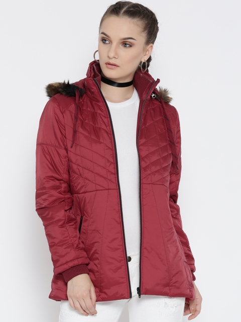 

Fort Collins Women Red Solid Parka Jacket